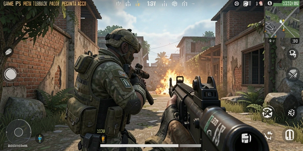 Tampilan gameplay mendebarkan dari 333V yang penuh aksi FPS.