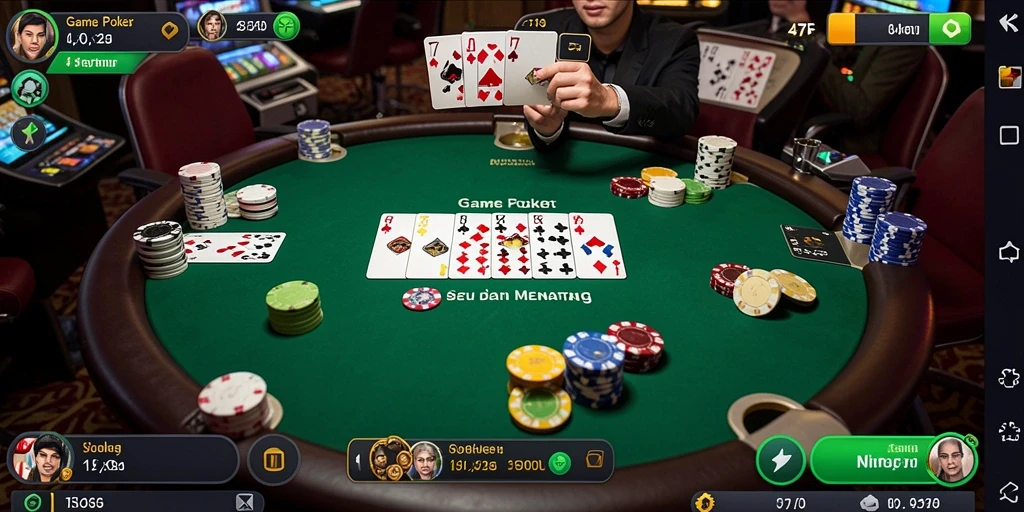 Tampilan gameplay seru di aplikasi Poker 47F.