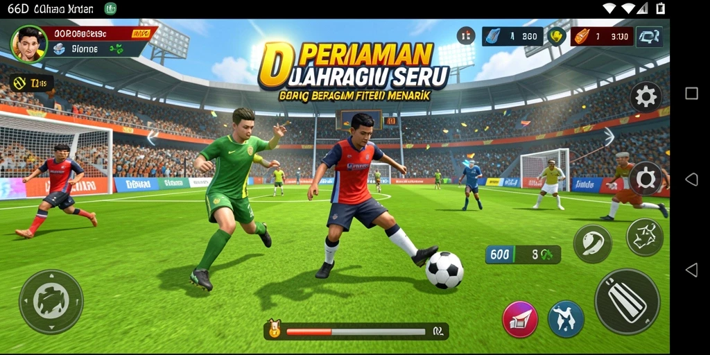 Tampilan gameplay seru dengan aksi olahraga yang mendebarkan.