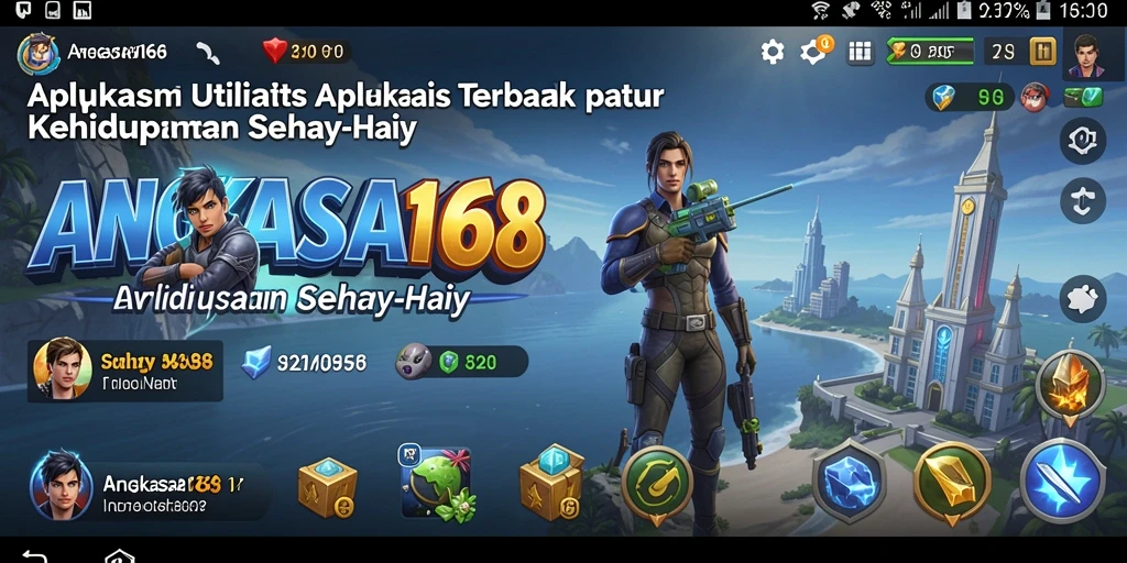 Tampilan utama aplikasi ANGKASA168 menampilkan fitur utilitas yang lengkap.
