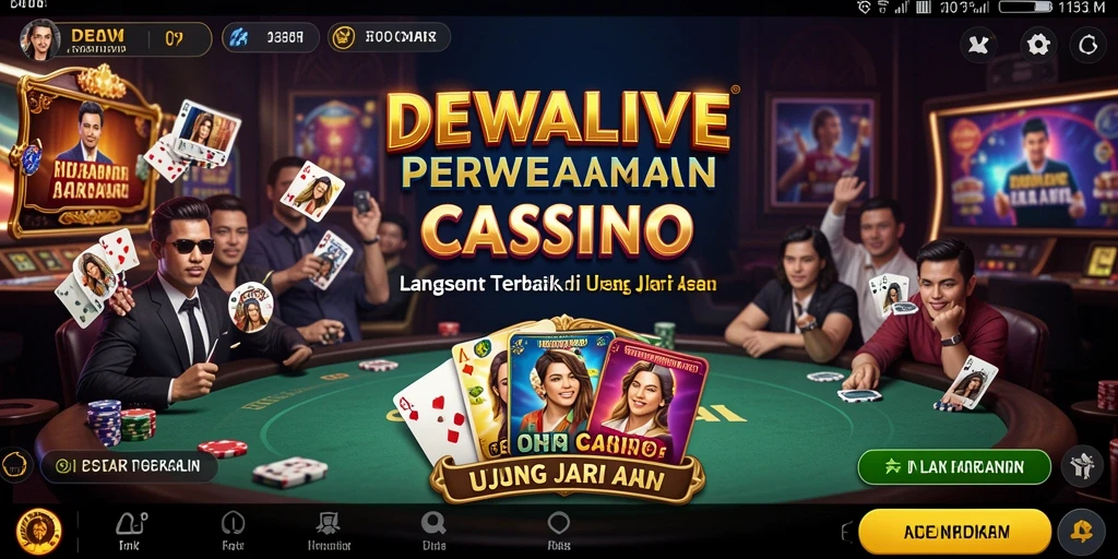 Tampilan menarik permainan kasino langsung di DEWALIVE.