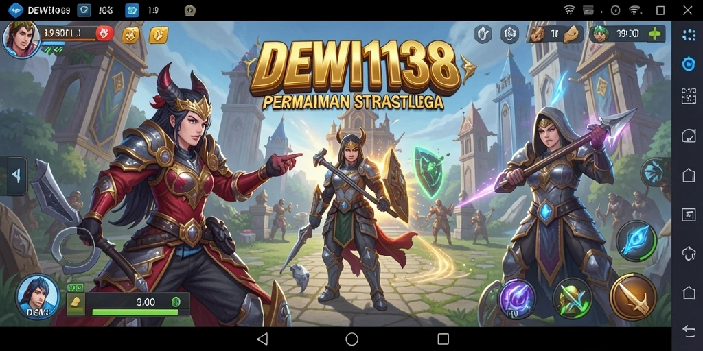 Tampilan gameplay <strong>DEWI138</strong> menunjukkan strategi pertempuran yang intens.