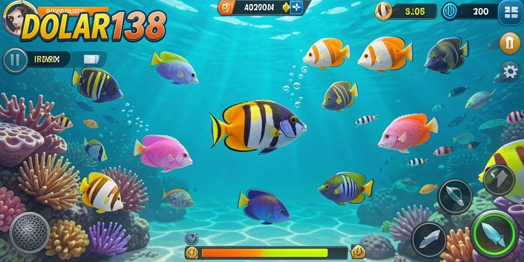 Gameplay DOLAR138 yang menarik dengan aksi menangkap ikan.