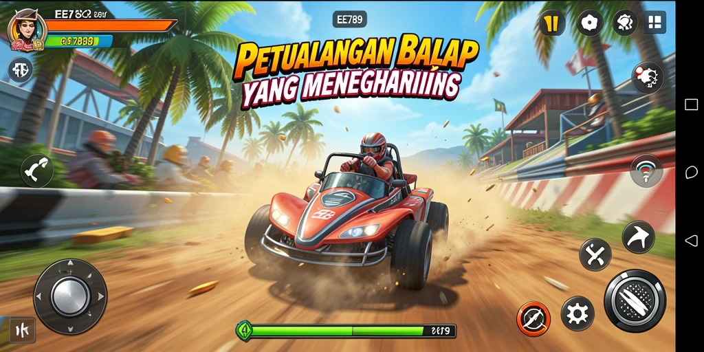 Tampilan mendebarkan dari balapan di EE789 dengan aksi cepat dan kendaraan beragam.