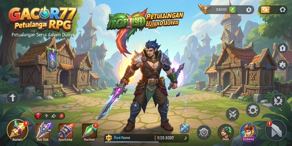 Tampilan gameplay GACOR77 yang menarik dalam petualangan RPG.