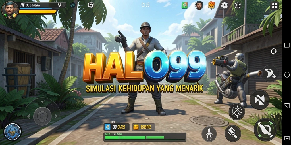 Tampilan gameplay menarik dalam HALO99 yang menunjukkan interaksi sosial.