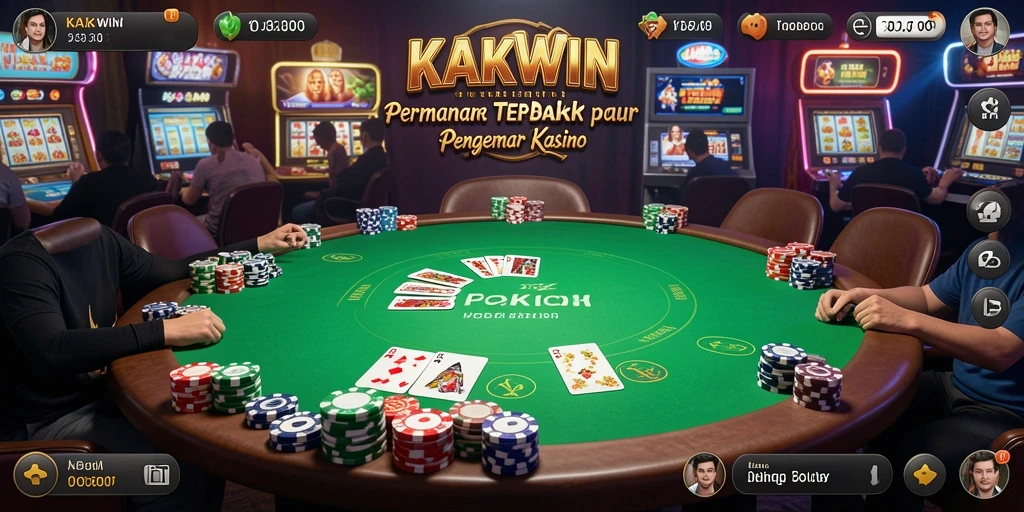 Tampilan gameplay Poker yang menegangkan dan seru di KAKWIN.