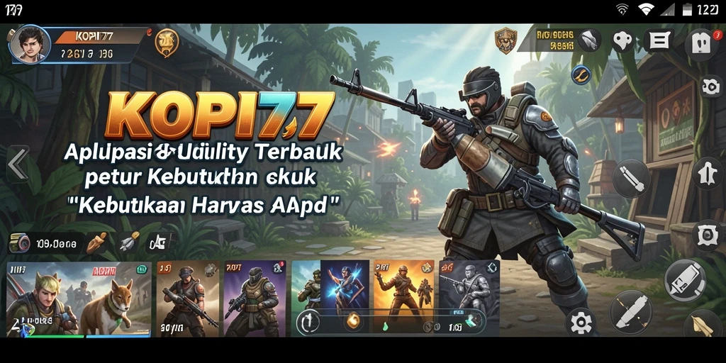 Screenshot utama KOPI77 menampilkan antarmuka pengguna yang bersih dan intuitif.