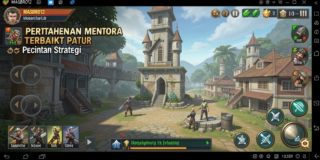 Tampilan gameplay MASBRO12 yang seru dan menantang sebagai Tower Defense.