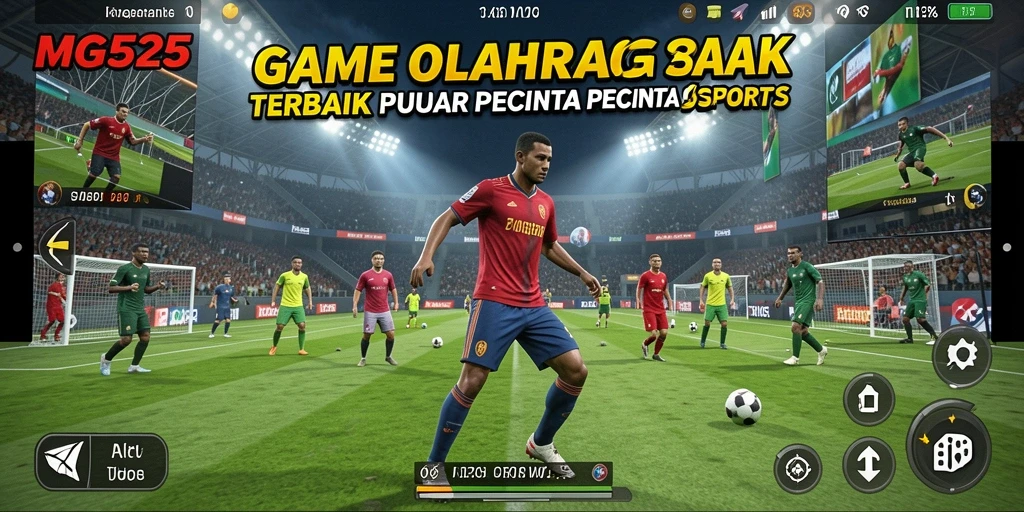 Tangkapan layar gameplay MG525 yang menunjukkan aksi seru di arena olahraga.