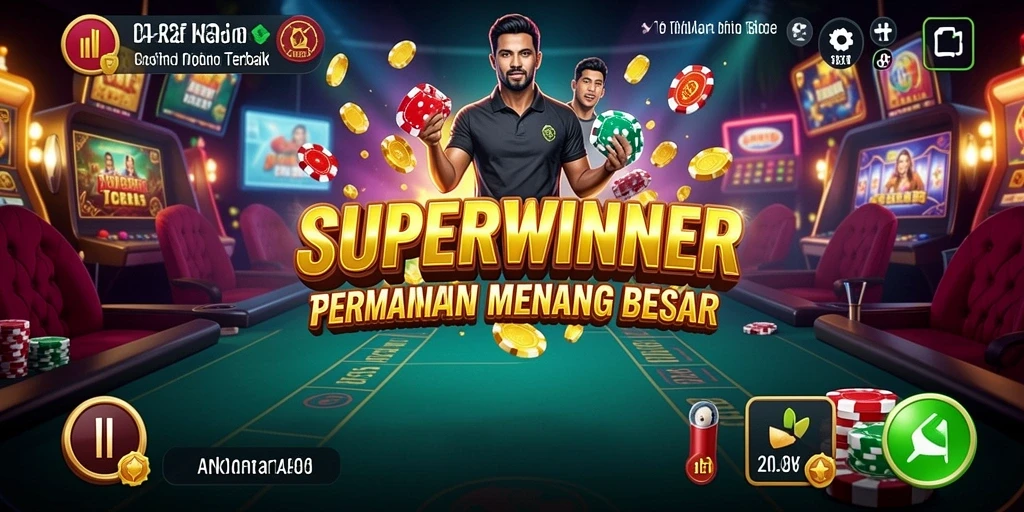 Screenshot utama SUPERWINNER menampilkan gameplay yang seru dan menarik.